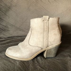 Camel faux suede booties